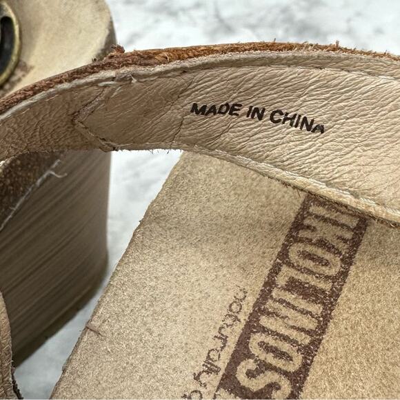 PIKOLINOS Benissa Sandal Womens 38/US 7/7.5 Brown Leather Slingback Wedge Buckle - Picture 13 of 15